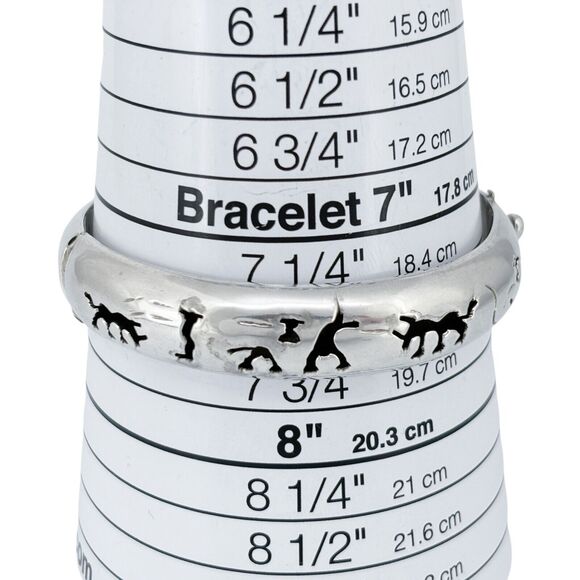 Vintage Mexico Taxco TT-32 Sterling Silver Bullfighter Shadow Box Bangle 7.5" - Picture 6 of 8